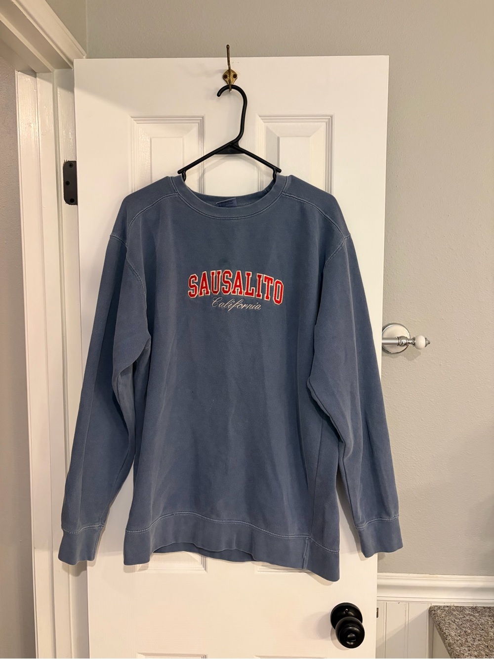 Comfort Colors Sausalito California Graphic Crewneck Sweatshirt Blue M